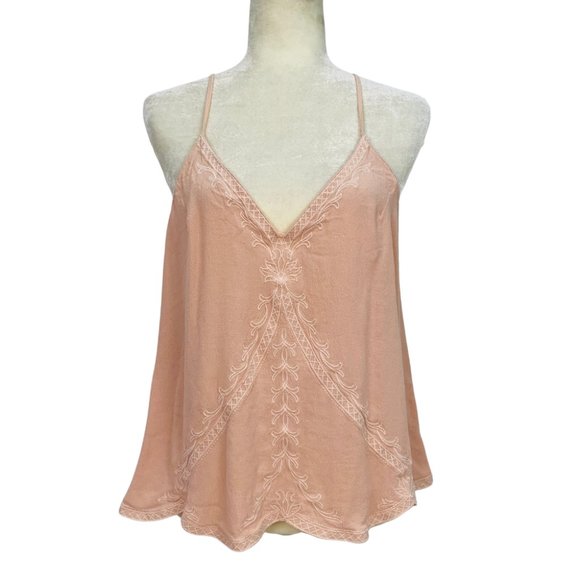 ASTR The Label Cami Embroidered Top Pink Bohemian Casual Contemporary Size Large - Picture 1 of 10